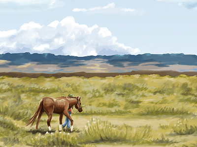 Lean on Pete digital painting horse horses illustration painting