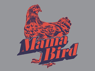 Mama Bird bird chicken hen kentucky retro vector