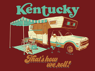 That's How We Roll camper camping illustration kentucky retro rv vector