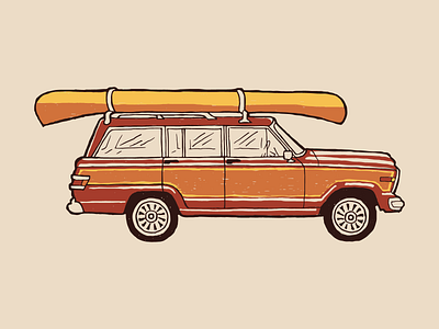 New Frontier Wagoneer illustration jeep outdoors suv truck vehicles wagoneer