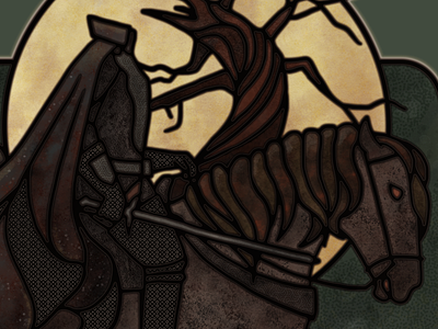 Hessian Horseman digital painting halloween headless horseman horse illustration sleepy hollow spooky
