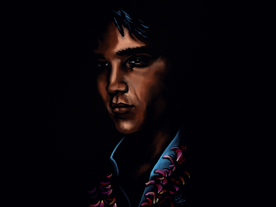 Velvet Elvis digital painting elvis illustration painting portrait velvet