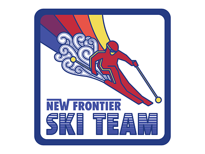 New Frontier Ski Team badge design retro retro badge ski skiing snow vector winter