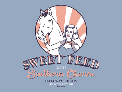 Hallway Sweet Feed design horse illustration kentucky retro vector woman
