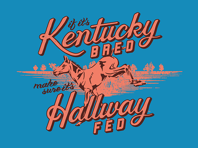 Kentucky Bred, Hallway Fed horse horse racing illustration kentucky retro tee design vintage