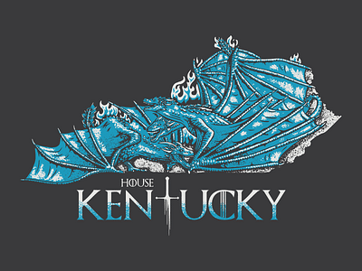 House Kentucky dragons fantasy illustration kentucky pop culture tee shirt