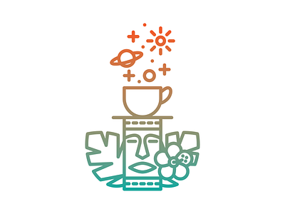 Coffee Space Tiki coffee design icon illustration monoline space tiki totem vector