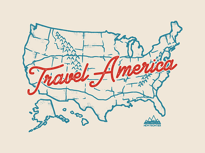 Travel America america illustration lettering map travel united states usa vintage