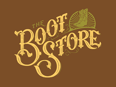 The Boot Store boots branding hand lettering lettering logo old west victorian wild west