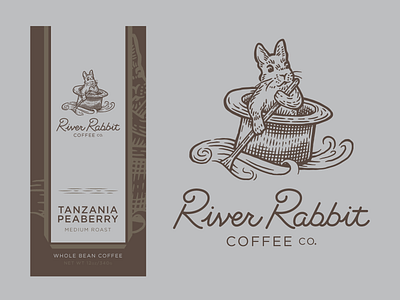 River Rabbit Coffee Co. branding coffee design illustration lettering logo rabbit weekly warm up