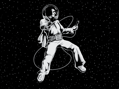 Astronaut Elvis astronaut elvis elvis presley illustration portrait space vector