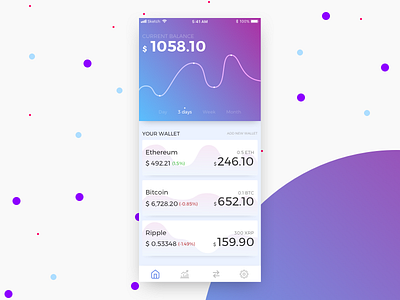 Crypto wallet app concept