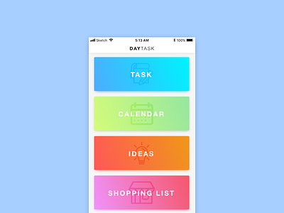 DAYTASK - daily planner app design gradient ios planner ui ux