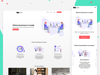 coWork - where business is made business clean coworking design illustrations modern ui ux web