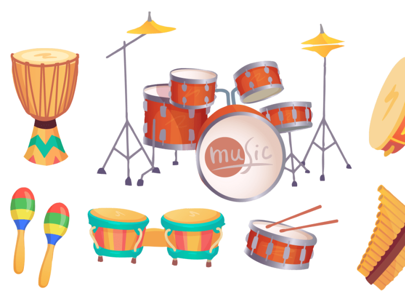 Percussion instruments by Mukesh Yadav on Dribbble