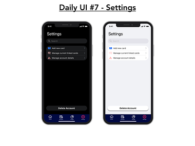 #DailyUI 7 - Settings app app design design mobile app design ui