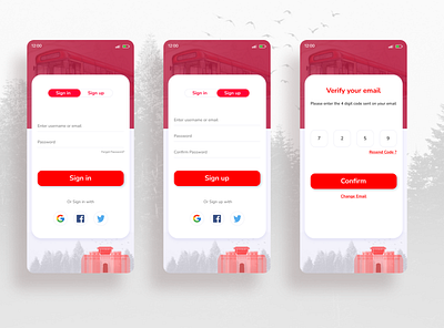 Sign in/Sign up Screens app casestudy design illustration login mobile app onboarding public transport sign in sign up ui