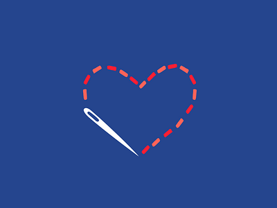 Masks of Love WNC Brand Icon asheville heart iconography identity logo mask masks medical needle sew sewing submark