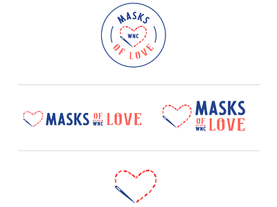 Non-profit Logo Collection covid heart icons lettering logo masks medical needle submark type typography