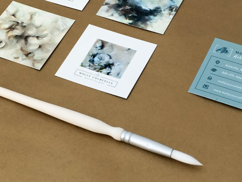Business Card Design for Asheville Fine Artist paint painter icons logo cards branding designer artist business