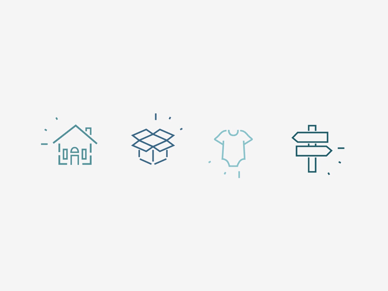 Home Organization Company - Icon Set illustration custom iconography icon icons sign nursery moving home