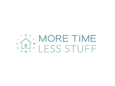 More Time Less Stuff Logo Design branding clock home house iconography identity logo organize organized time