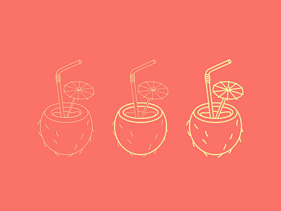 Sweet summertime coconut colors coral drink icon design iconography icons living coral palette pina colada straw