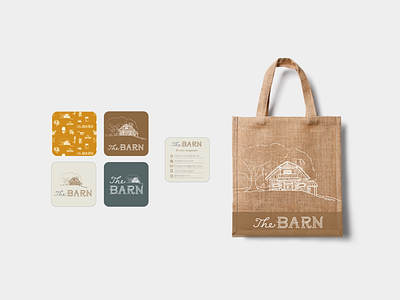 The Barn Branding bag barn brand branding business cards cards design handdrawn illustration logo