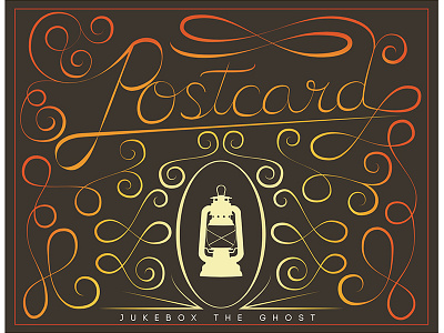 Postcard hand drawn type illustration jukebox the ghost lettering postcard