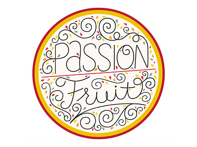 Passion Fruit Final color hand done type lettering passionfruit sketch