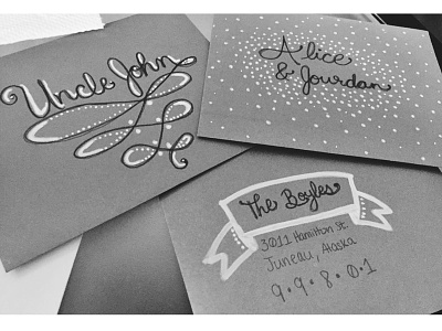 Envelopes & Addresses addresses addressing christmas cards envelopes festive hand done type lettering mail merry christmas sketch