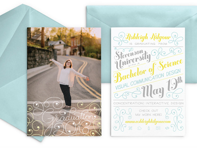 Completed Announcements! 2016 grads college graduate graduation announcements hand lettering postcards