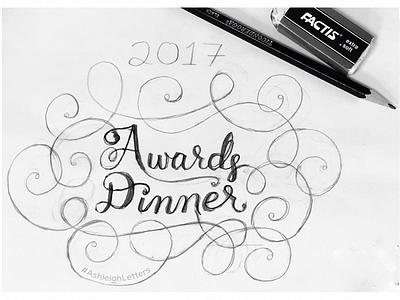 Awards Dinner Program Sketch awards dinner hand done type hand lettering lettering sketch sketching work in progress