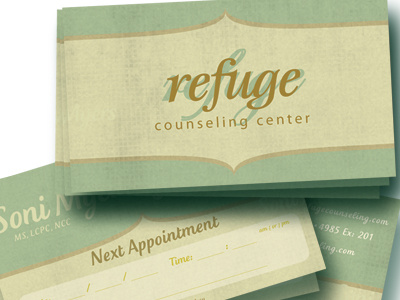 Business/Appointment Cards appointment cards business cards creamy script refuge counseling center therapy