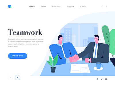 Teamwork branding design flat illustration ui