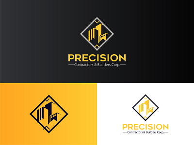 PRECISION 3d animation branding design graphic design illustration logo logo design minimalistic logo modem logo motion graphics property logo real state logo ui vector