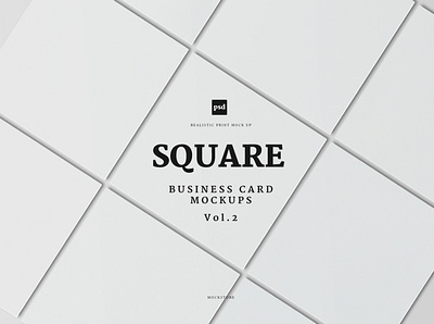 Square Business Card branding business card design download layout logo mockup modern psd showcase square stationery template visual identity