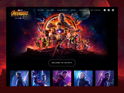 Daily UI #003 - Landing Page avengers daily ui dailyui infinity landing landing page marvel ui ux war