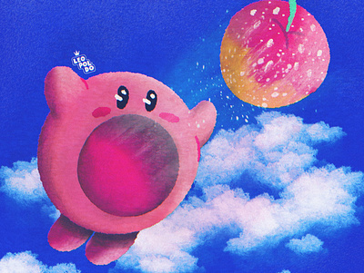 Kirby Retro 80's adobe art cartoon character design dribbble games illustration kirby logo nintendo ui vector
