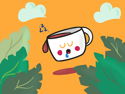 Cafecito somnoliento 2d adobe ae ai animation art banana brazil cartoon character color cs design dribbble illustration logo new page ui vector