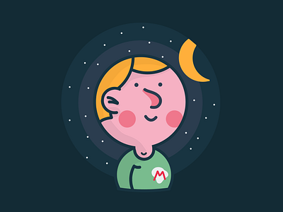 Moonlight night adobe art branding cartoon character design dribbble invict light mo moon new night vector