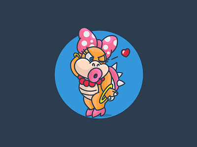 Wendy's (Koopa) physiognomy in the 1990s. Nintendo. adobe art cartoon character design dribbble games illustration koopa mario mariobros new nintendo super mario vector wende wendy