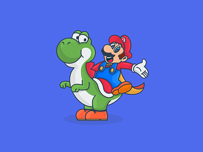 Mario and Yoshi's physiognomy in the 1990s. Nintendo.