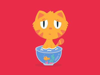 Wet Kitten / Leopoldo 2d adobe ai animation art banana brazil cartoon cat character color cs design dribbble illustration kitten new vector wet