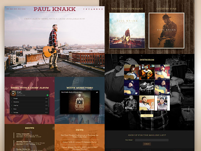 Paul Knakk - Country Musician Website design development drupal graphic photography web