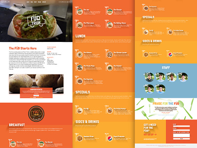 Fudtruk Website branding colors design food truck graphic logo photography vibrant website