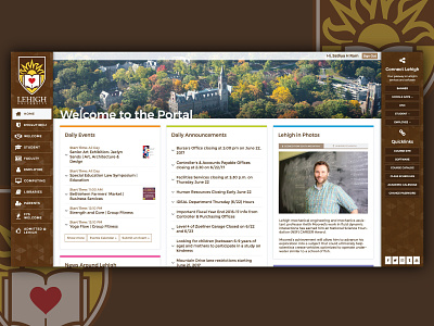 Lehigh Portal brown collegiate design development graphic hub portal student university web