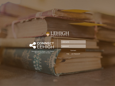 Connect Lehigh design flexbox graphic login photography screen typography web