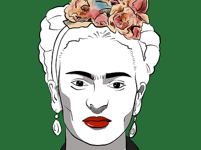 Frida frida kahlo hand drawn illustration water color