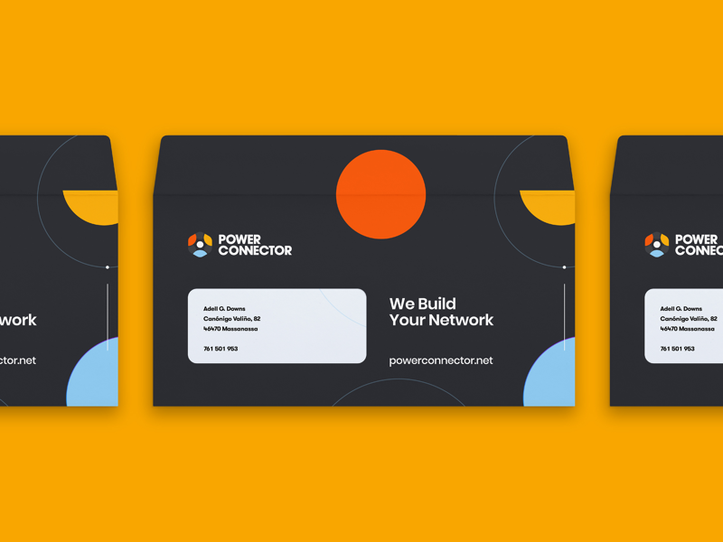 PowerConnector networking people identity circles tech branding software b2b